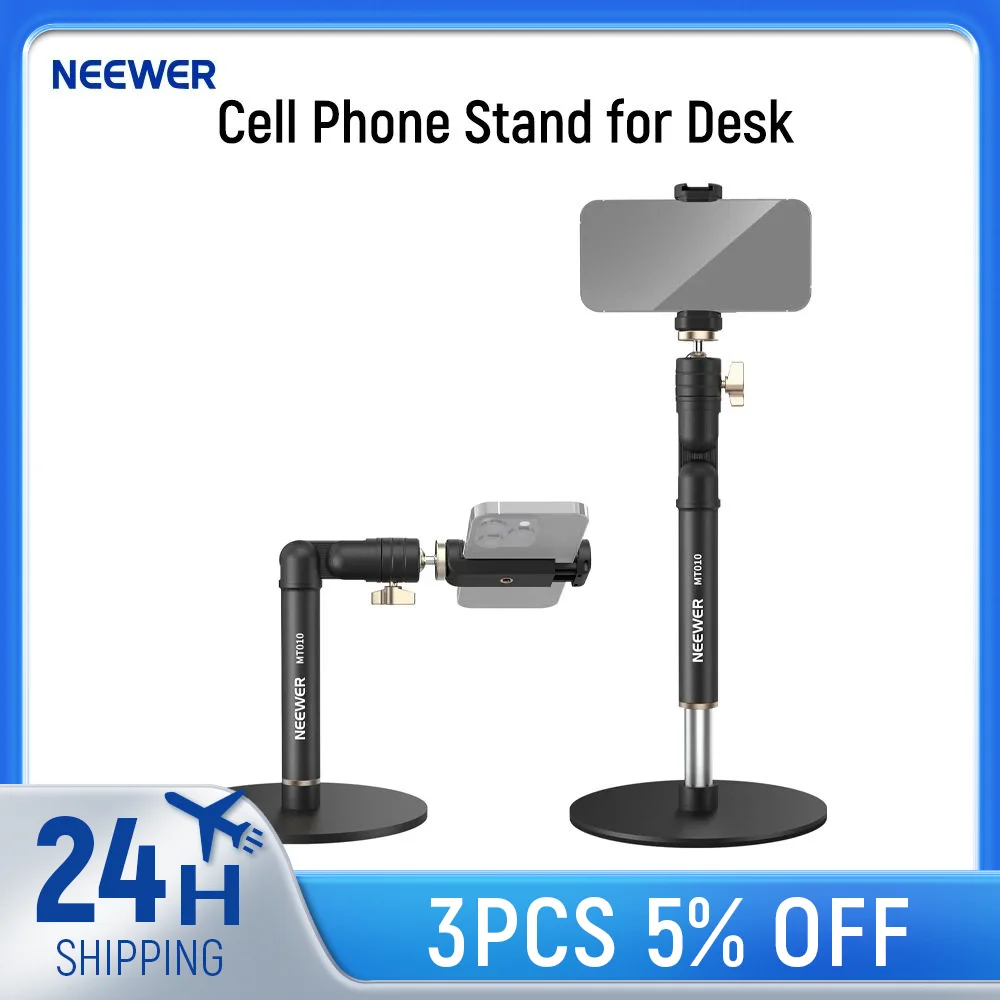 NEEWER Cell Phone Stand for Desk, Adjustable Office Table Phone Holder Mount Compatible with iPhone Samsung for Video Recording
NEEWER Cell Phone Stand for Desk, Adjustable Office Table Phone Holder Mount Compatible with iPhone Samsung for Video Recording