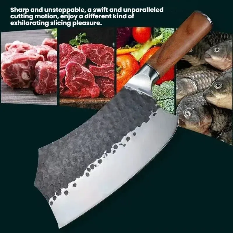 Professional Meat Cleaver Knife Stainless Steel Hand-forged Kitchen Japanese Butcher Slicing Knife Hammered Forging Knife
Professional Meat Cleaver Knife Stainless Steel Hand-forged Kitchen Japanese Butcher Slicing Knife Hammered Forging Knife