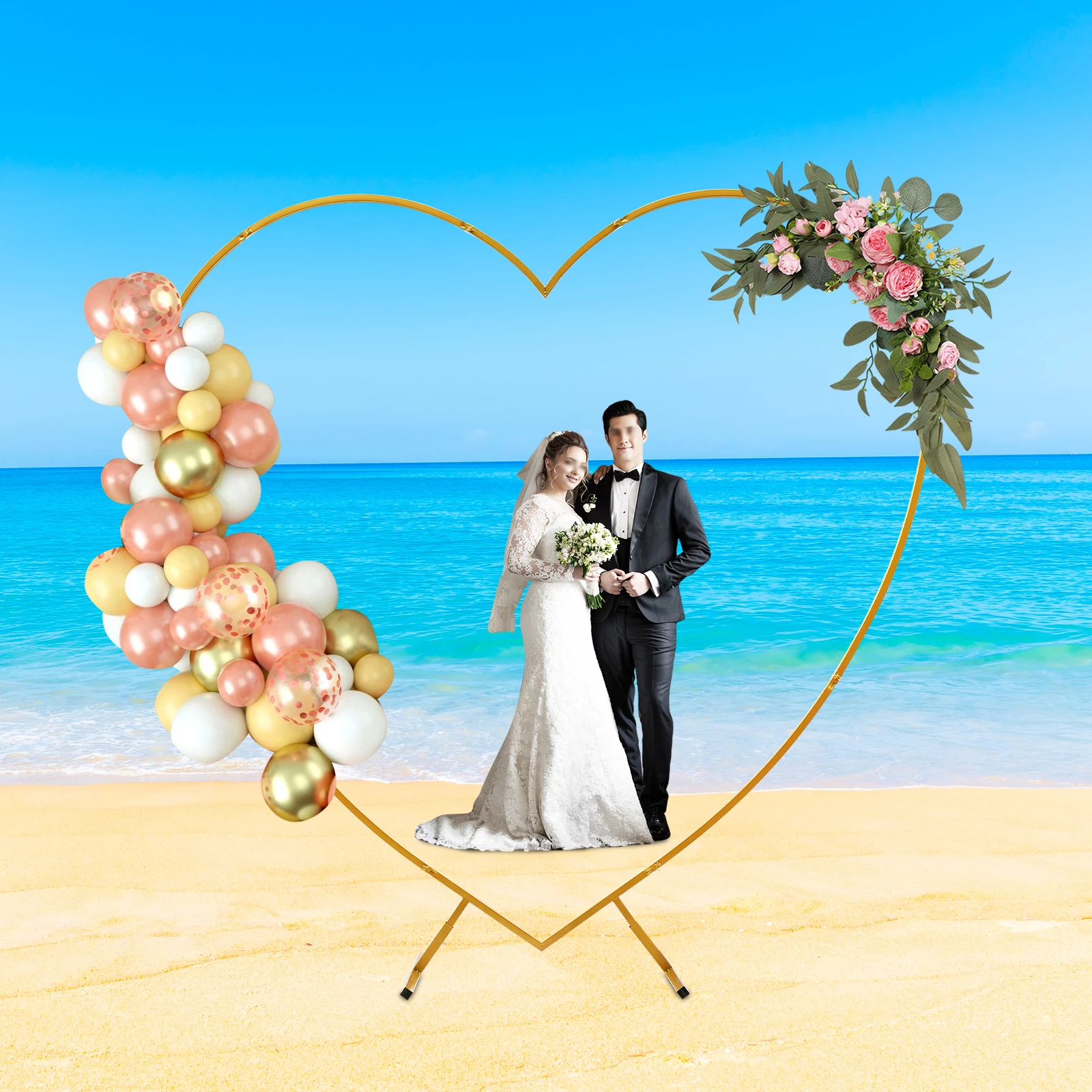 200*50*210cm Metal Balloon Arch Kit, Wedding Heart Arch Stand, Love Balloon Column Arch Frame for Wedding, Bridal, Birthday
200*50*210cm Metal Balloon Arch Kit, Wedding Heart Arch Stand, Love Balloon Column Arch Frame for Wedding, Bridal, Birthday