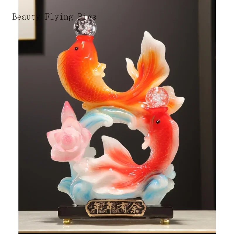 1PCS Resin Goldfish Ornament Chinese Office Living Room Wine Cabinet Home Decoration Crafts housewarming Gift
1PCS Resin Goldfish Ornament Chinese Office Living Room Wine Cabinet Home Decoration Crafts housewarming Gift