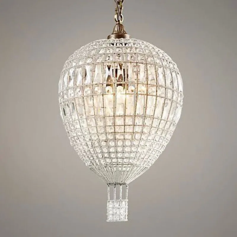 French retro hot air balloon crystal chandelier princess bedroom living room model room creative hanging lamp
French retro hot air balloon crystal chandelier princess bedroom living room model room creative hanging lamp