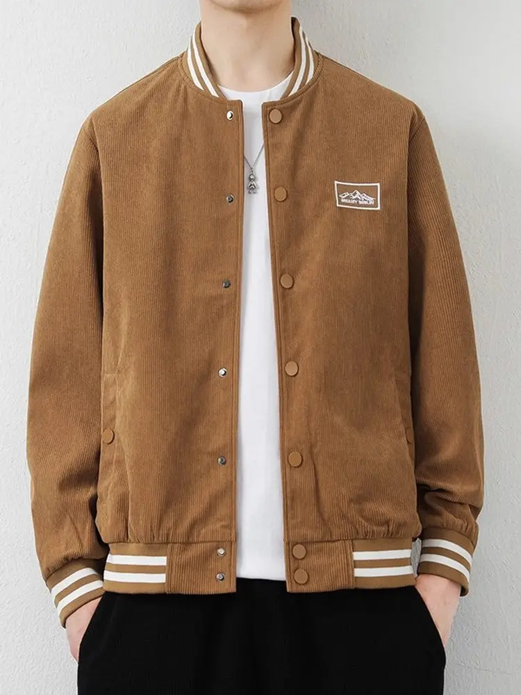 Мужская бейсбольная куртка-кардиган из вельвета на весну-осень-зиму, модная молодежная повседневная модель с длинным рукавом
Мужская бейсбольная куртка-кардиган из вельвета на весну-осень-зиму, модная молодежная повседневная модель с длинным рукавом