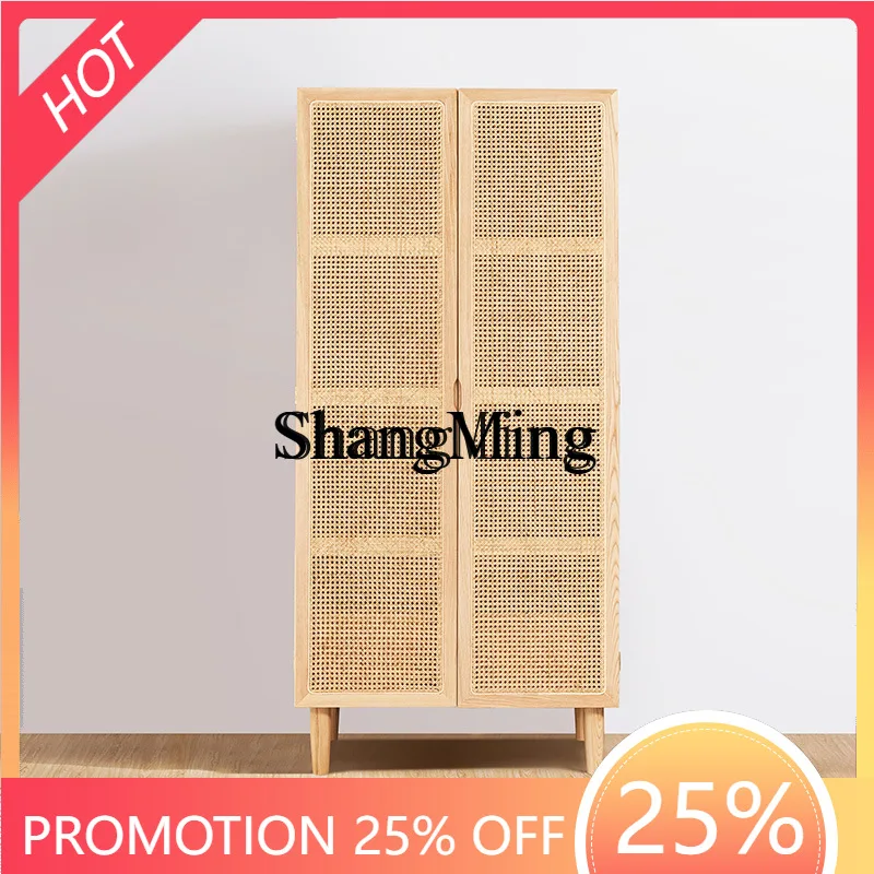CL Rattan Wardrobe Modern Simple Home Bedroom Solid Wood Double Door Closet White Wax Wood
CL Rattan Wardrobe Modern Simple Home Bedroom Solid Wood Double Door Closet White Wax Wood