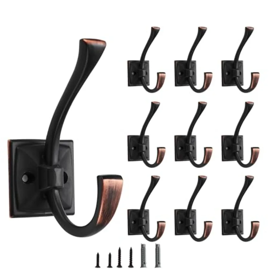 10 Pack Decorative Heavy Duty Towel Hooks for Hanging Robe Double Oil Rubbed Bronze Coat Hooks Wall Mounted with Screws for Key
10 Pack Decorative Heavy Duty Towel Hooks for Hanging Robe Double Oil Rubbed Bronze Coat Hooks Wall Mounted with Screws for Key