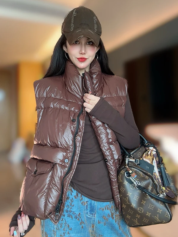 Faionable жилет на гусином пуху с высоким воротником, женский цветной повседневный универсальный теплый жилет для похудения, осень-зима...
Faionable жилет на гусином пуху с высоким воротником, женский цветной повседневный универсальный теплый жилет для похудения, осень-зима...