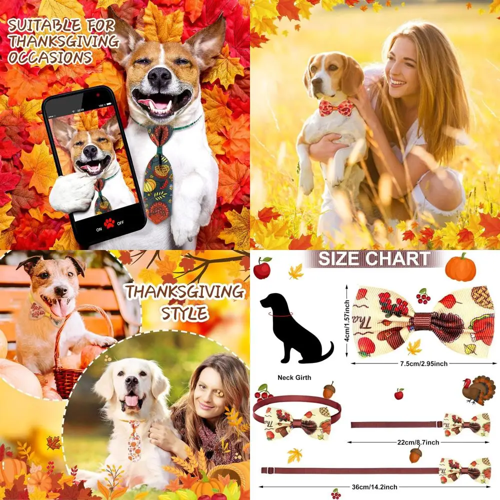 Набор галстуков-бабочек для домашних животных на День Благодарения, 160 предметов, регулируемый для собак и кошек, аксессуары для ухода за кленовым листом
Набор галстуков-бабочек для домашних животных на День Благодарения, 160 предметов, регулируемый для собак и кошек, аксессуары для ухода за кленовым листом