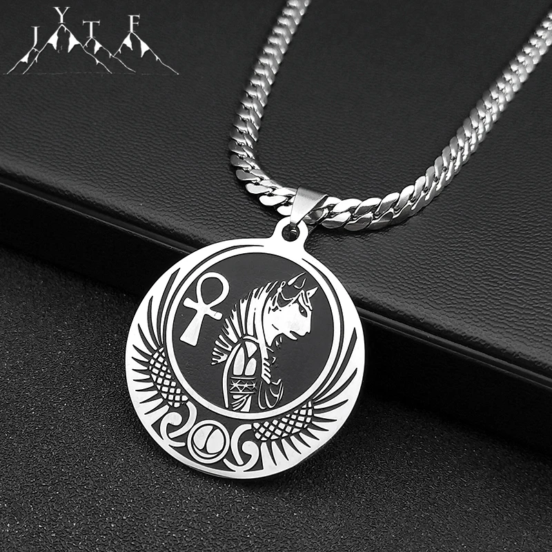 Egyptian God Bastet Anka Cross Pendant Necklace for Women Men Stainless Steel Silver Color Egypt Amulet Chain Jewelry N2595-1S05
Egyptian God Bastet Anka Cross Pendant Necklace for Women Men Stainless Steel Silver Color Egypt Amulet Chain Jewelry N2595-1S05