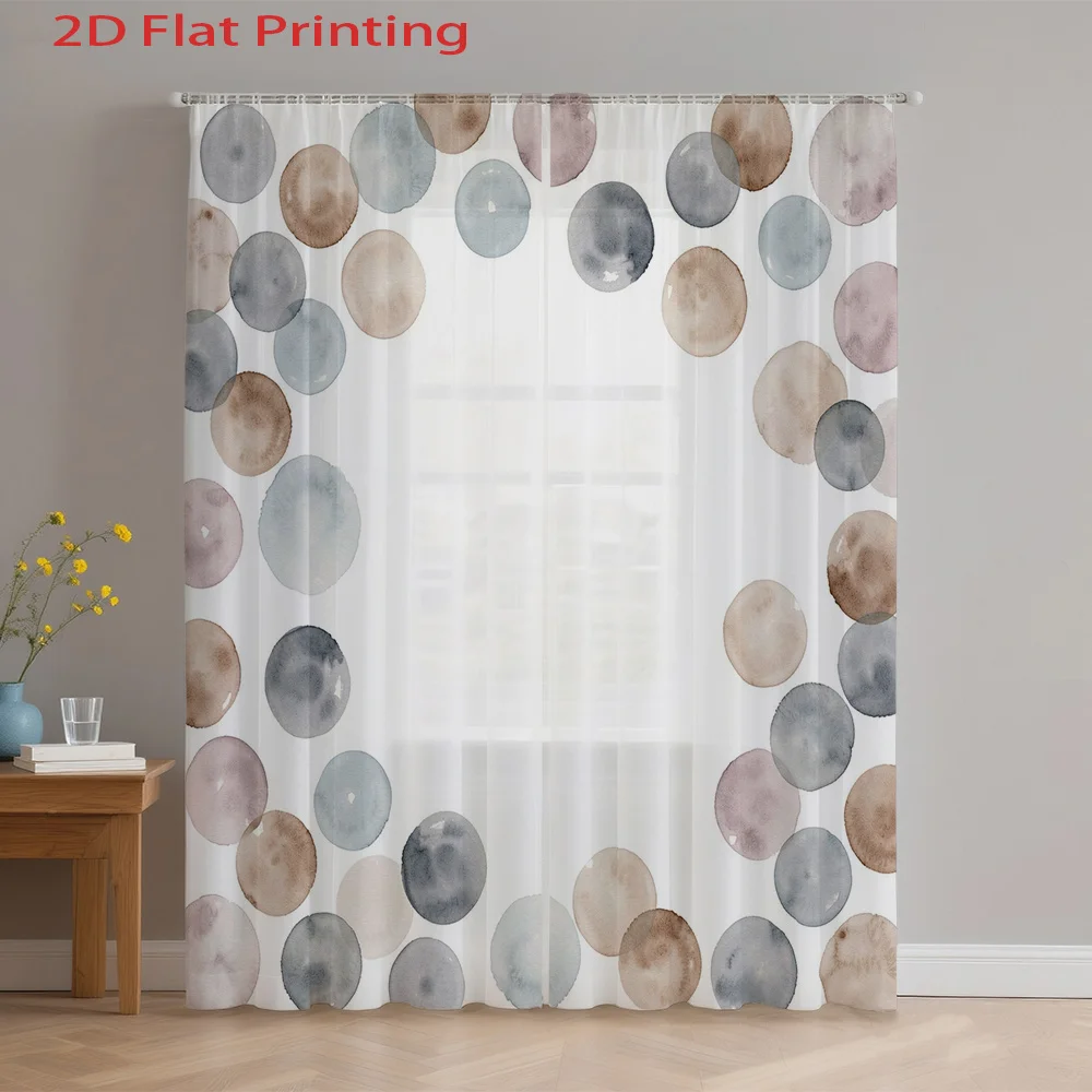2D FLAT 2pcs Sheer Curtains Watercolor Circle Pattern Design Rod Pocket Window Drapes, Filtering Panels for Bedroom Living Room,
2D FLAT 2pcs Sheer Curtains Watercolor Circle Pattern Design Rod Pocket Window Drapes, Filtering Panels for Bedroom Living Room,