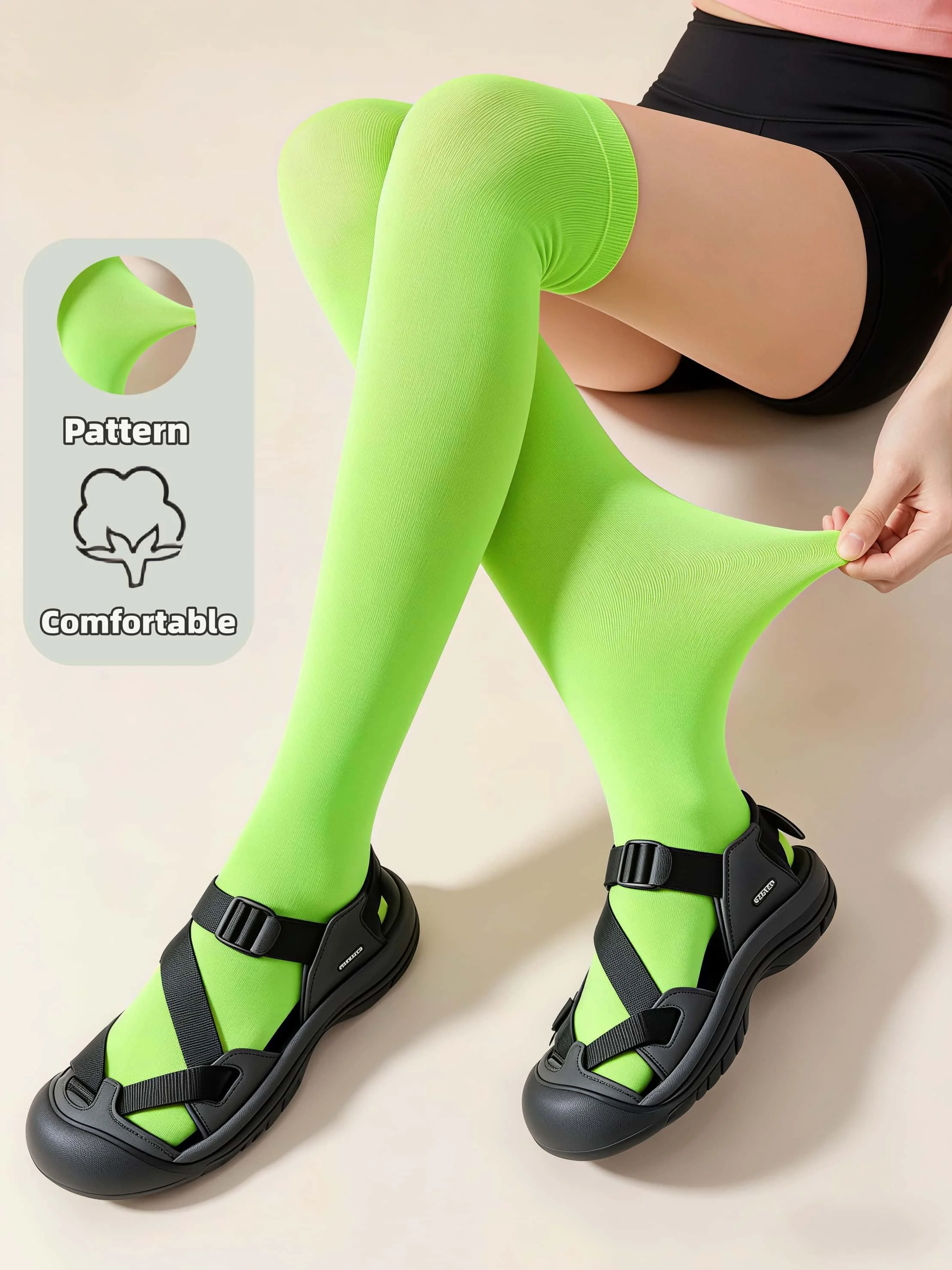 Women's Green Thigh High Socks Soft Slim Fit Over The Knee Stockings Stretchy Casual Sports Long Socks Yoga Daily Wear
Women's Green Thigh High Socks Soft Slim Fit Over The Knee Stockings Stretchy Casual Sports Long Socks Yoga Daily Wear