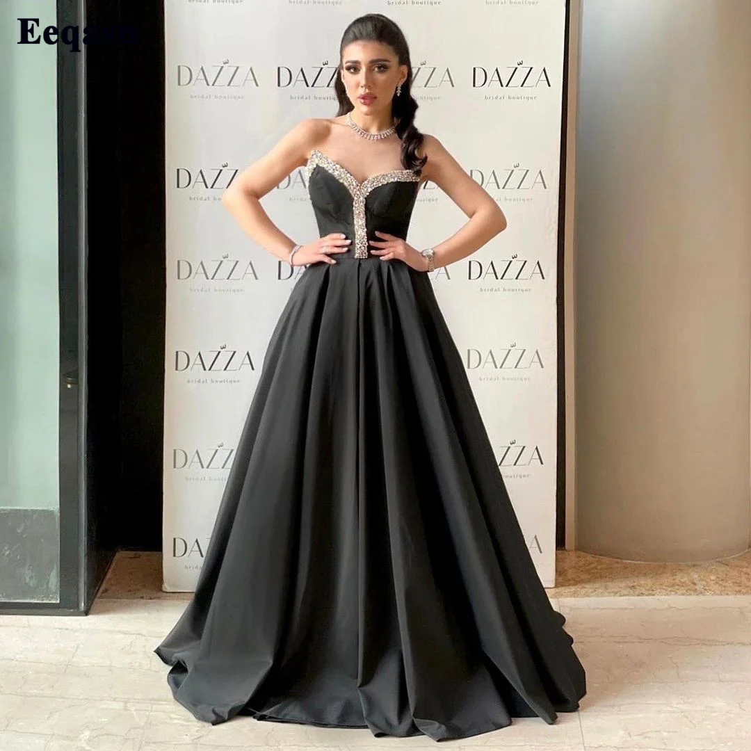 Eeqasn A Line Black Crystal Evening Dresses Arabia Sweetheart Floor Length Women Prom Gowns Formal Red Carpet Celebrity Dress
Eeqasn A Line Black Crystal Evening Dresses Arabia Sweetheart Floor Length Women Prom Gowns Formal Red Carpet Celebrity Dress