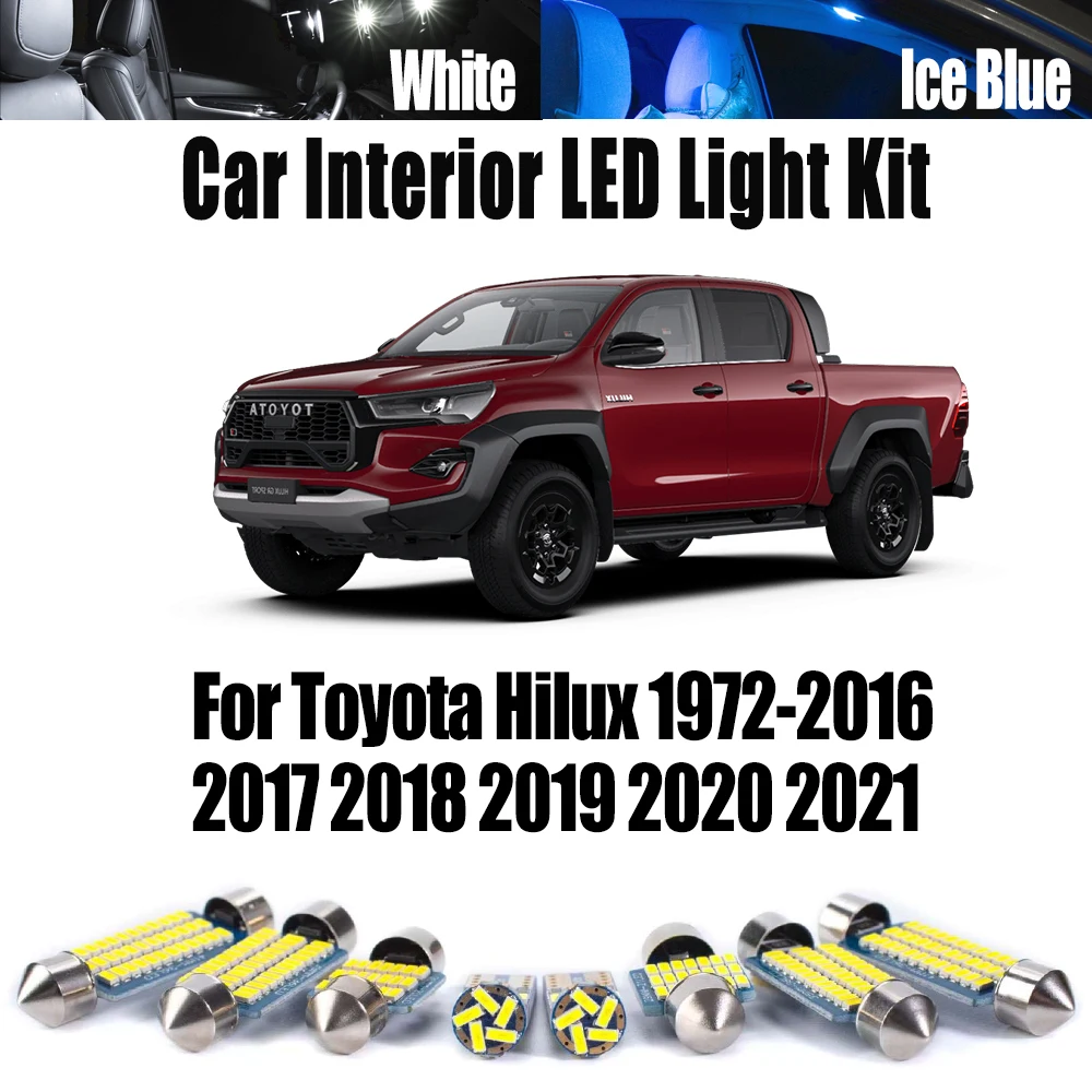 For Toyota Hilux 1972- 2016 2017 2018 2019 2020 2021 Car Reading Plate Bulbs Canbus LED Interior Dome Map Door Luggage Light Kit 
For Toyota Hilux 1972- 2016 2017 2018 2019 2020 2021 Car Reading Plate Bulbs Canbus LED Interior Dome Map Door Luggage Light Kit