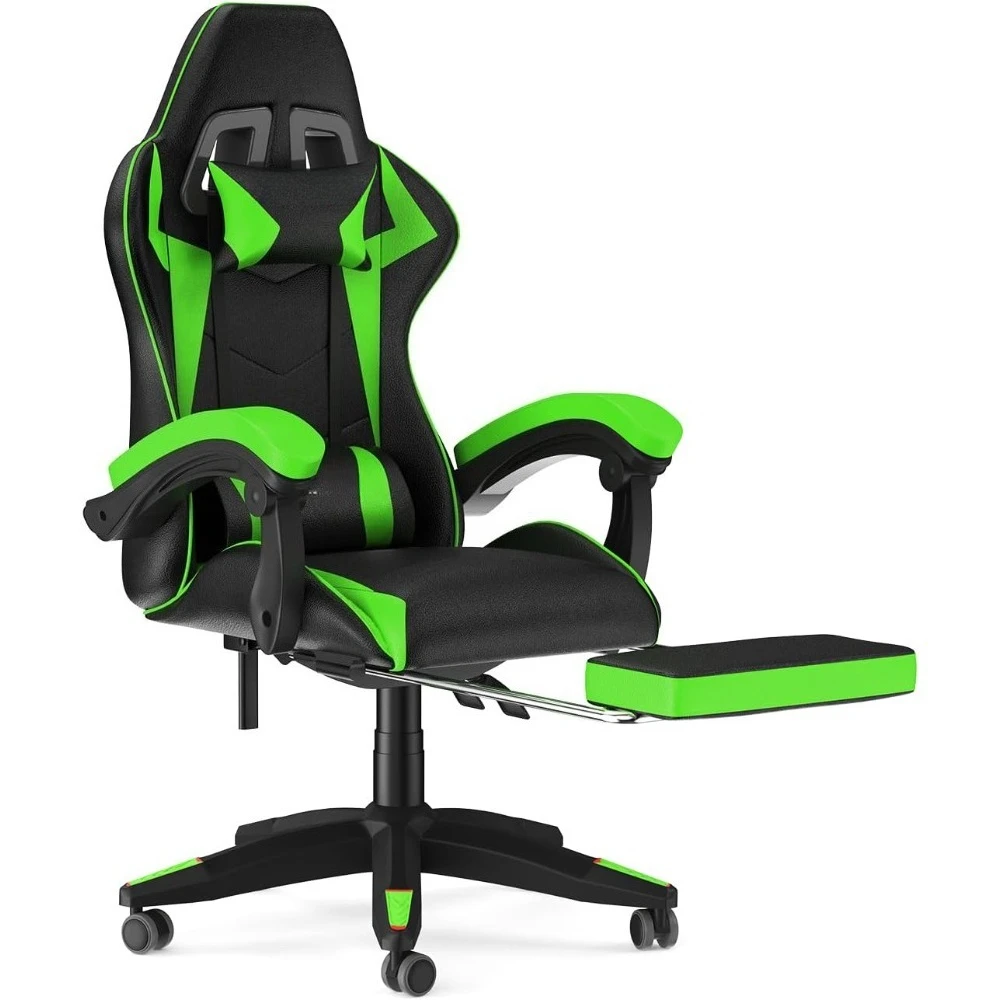 Gaming Chair with Footrest, High Back Ergonomic Computer Gamer Chair with Headrest and Lumbar Support, Racing Style Reclining Ga
Gaming Chair with Footrest, High Back Ergonomic Computer Gamer Chair with Headrest and Lumbar Support, Racing Style Reclining Ga