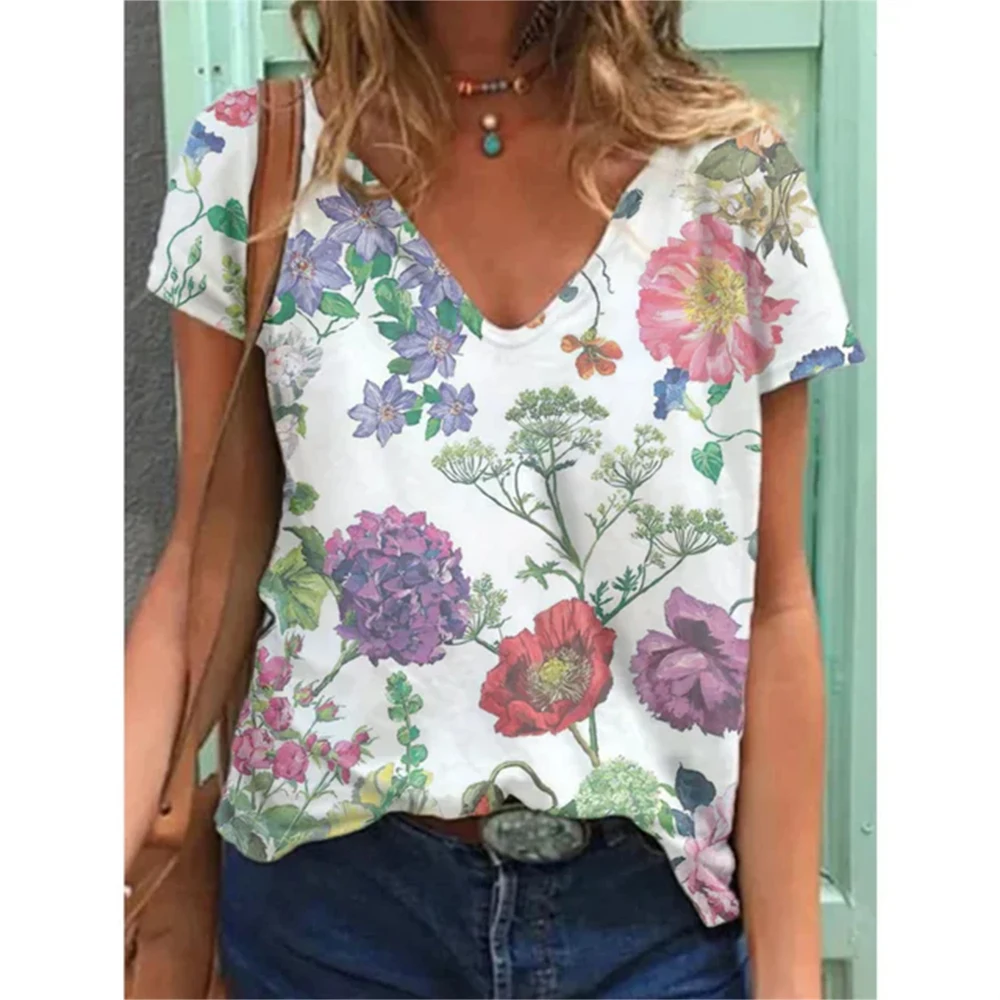Harajuku Flower Print 3D Printed Trending Top V-Neck Loose Size Clothessummer New Fashion Women's T-Shirt Casual Short Sleeve
Harajuku Flower Print 3D Printed Trending Top V-Neck Loose Size Clothessummer New Fashion Women's T-Shirt Casual Short Sleeve
