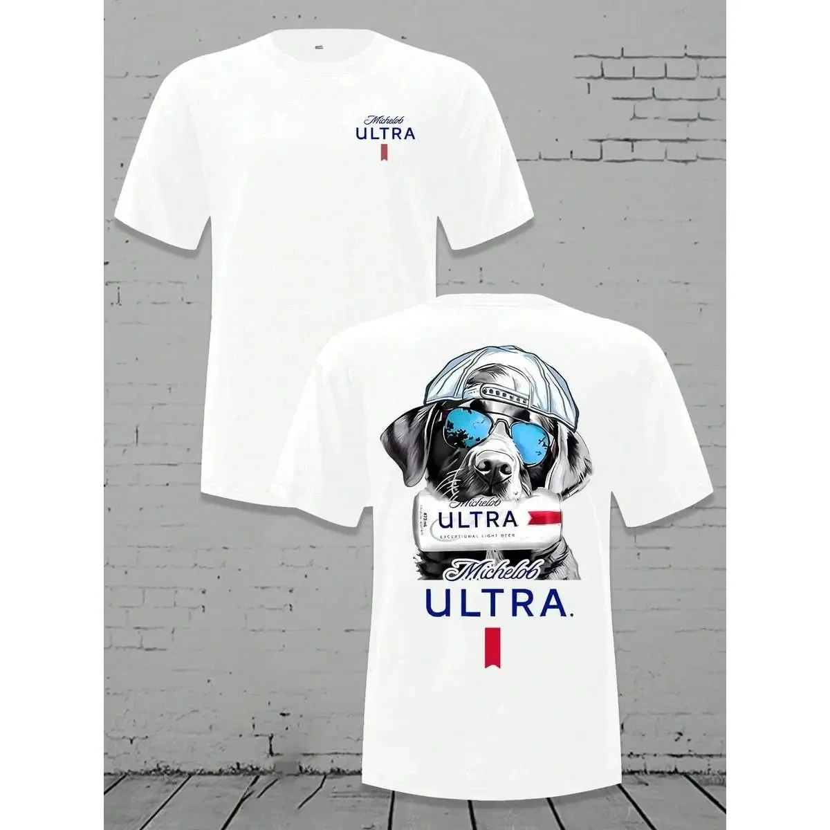 Men's Loose Crewneck T - Shirt - Michelob Ultra Cool Dog (Sunglasses & Cap) Grap
Men's Loose Crewneck T - Shirt - Michelob Ultra Cool Dog (Sunglasses & Cap) Grap