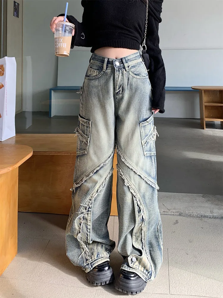 Women Baggy Japanese Harajuku Trashy Y2K Streetwear Low Rise Denim Pants Jeans 2000s Vintage Trousers Kpop Goth Tide Grunge Punk
Women Baggy Japanese Harajuku Trashy Y2K Streetwear Low Rise Denim Pants Jeans 2000s Vintage Trousers Kpop Goth Tide Grunge Punk