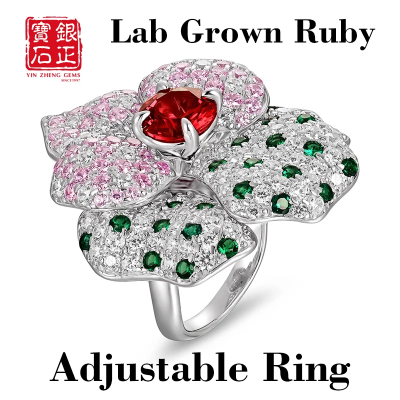 YinZheng Woman Rings 925 Sterling Silver Cultivated Ruby Lab Zambian High Carbon Diamond Ice Flower Design Jewellery Woman Rings
YinZheng Woman Rings 925 Sterling Silver Cultivated Ruby Lab Zambian High Carbon Diamond Ice Flower Design Jewellery Woman Rings