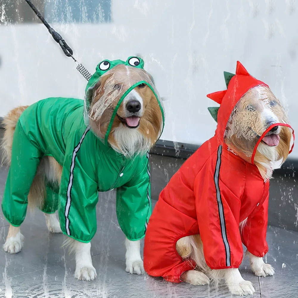 Frog Dinosaur Shape Dog Raincoat Costume for Medium and Large Dogs Waterproof Pet Jumpsuit Clothes Dog Rain Jacket for Labrador
Frog Dinosaur Shape Dog Raincoat Costume for Medium and Large Dogs Waterproof Pet Jumpsuit Clothes Dog Rain Jacket for Labrador