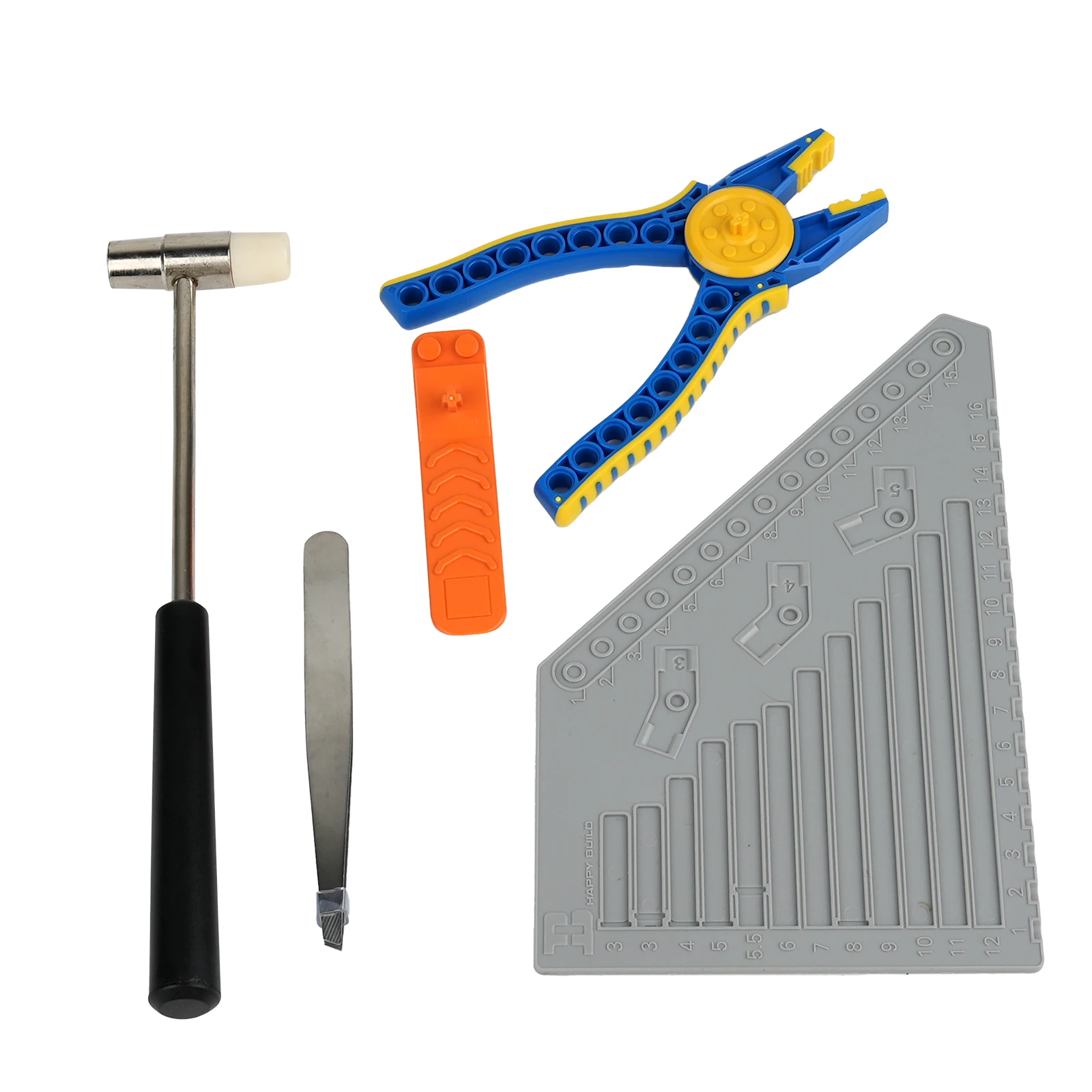 Stemedu 0503 5-in-1 Building Blocks Tools Set (Blue Pliers+Orange Brick Separator+Tweezers+Hammer+Ruler), DIY Helper Accessories
Stemedu 0503 5-in-1 Building Blocks Tools Set (Blue Pliers+Orange Brick Separator+Tweezers+Hammer+Ruler), DIY Helper Accessories