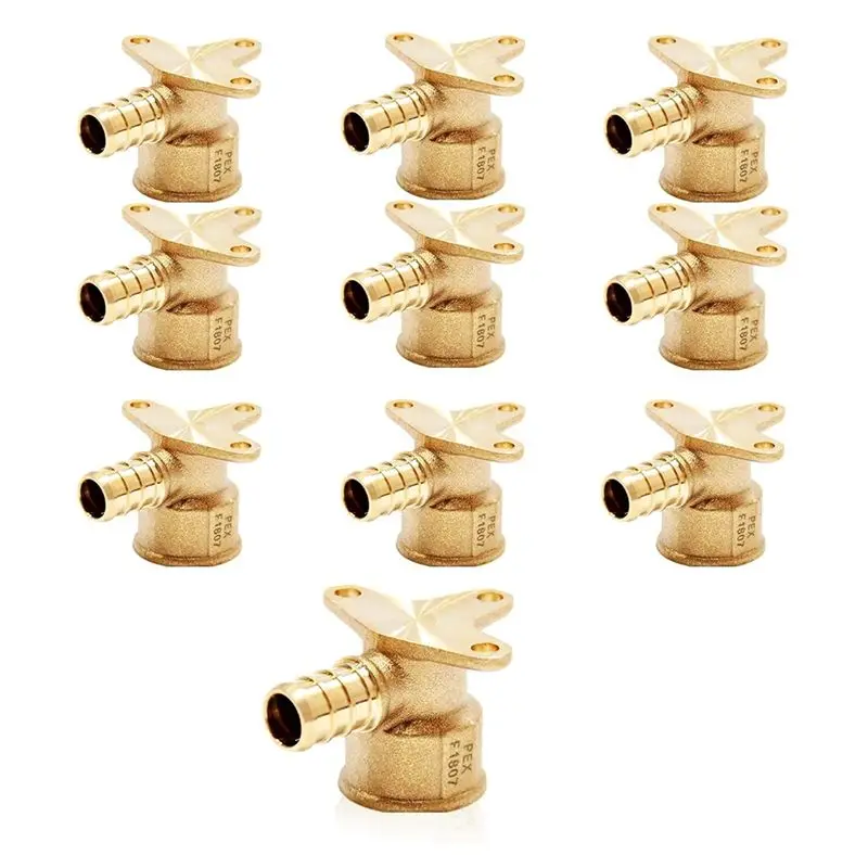 AA73 10 Pack Drop Ear Elbow Fittings PEX 1/2" X 1/2" NPT Female Threaded Adapter Crimp Fitting For PEX Pipes In Plumbing Jobs
AA73 10 Pack Drop Ear Elbow Fittings PEX 1/2" X 1/2" NPT Female Threaded Adapter Crimp Fitting For PEX Pipes In Plumbing Jobs
