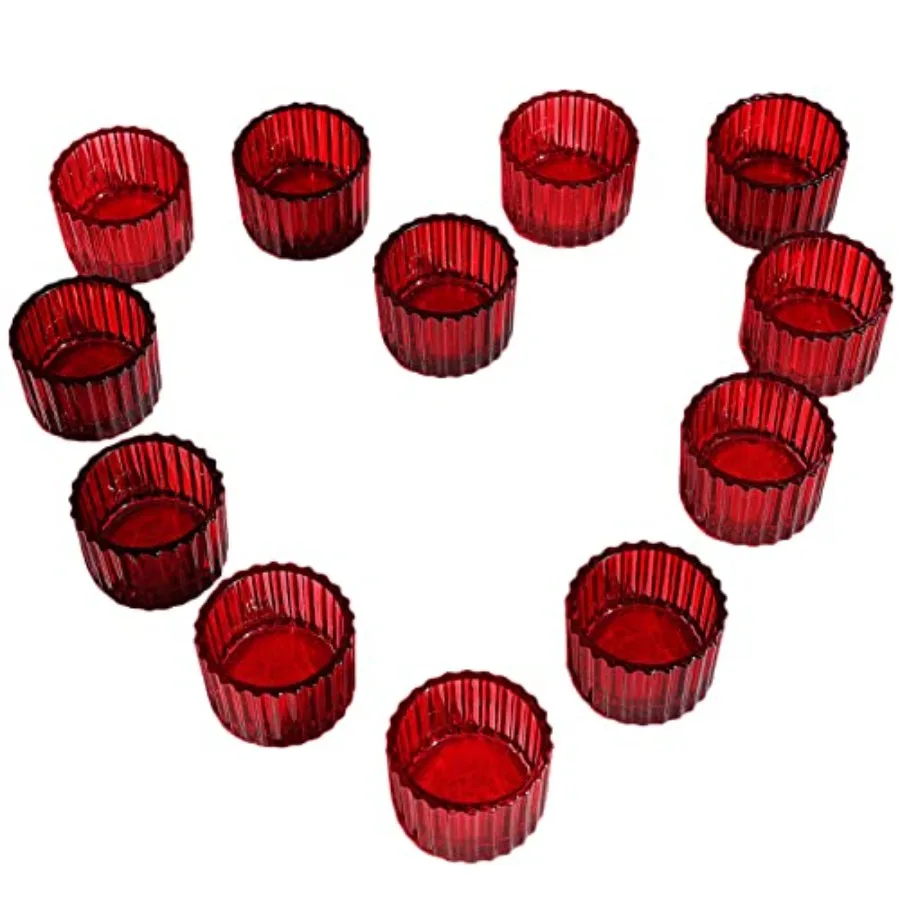 24pcs Red Tealight Candle Holder for Christmas Decorations, Vintage Ribbed Votive Candle Holders Gifts for Women Friends, Small
24pcs Red Tealight Candle Holder for Christmas Decorations, Vintage Ribbed Votive Candle Holders Gifts for Women Friends, Small