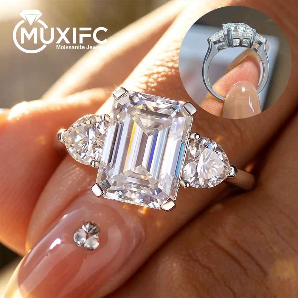 5.5cttw Emerald Cut All Moissanite Ring 925 Sterling Silver for Women 3-stone Diamond Wedding Band Gift Fine Jewelry With GRA
5.5cttw Emerald Cut All Moissanite Ring 925 Sterling Silver for Women 3-stone Diamond Wedding Band Gift Fine Jewelry With GRA