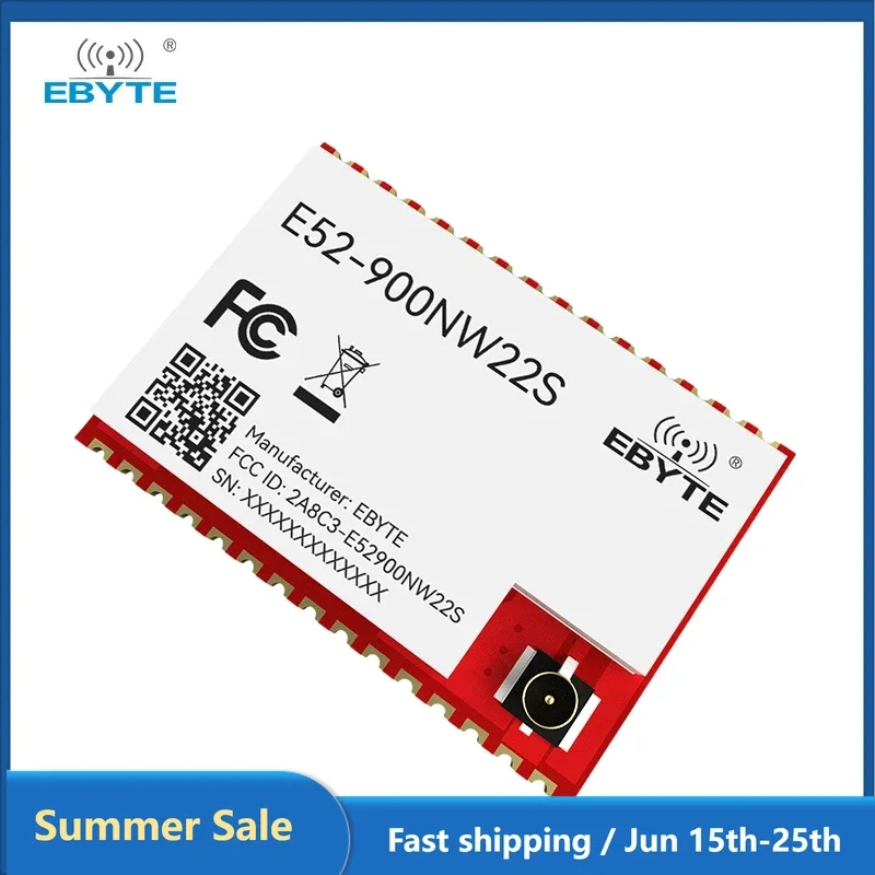 LoRa Mesh Wireless Module EBYTE E52-900NW22S 868/915MHz Decentralized Self-organizing Network 22dBm Self-routing Self-healing
LoRa Mesh Wireless Module EBYTE E52-900NW22S 868/915MHz Decentralized Self-organizing Network 22dBm Self-routing Self-healing