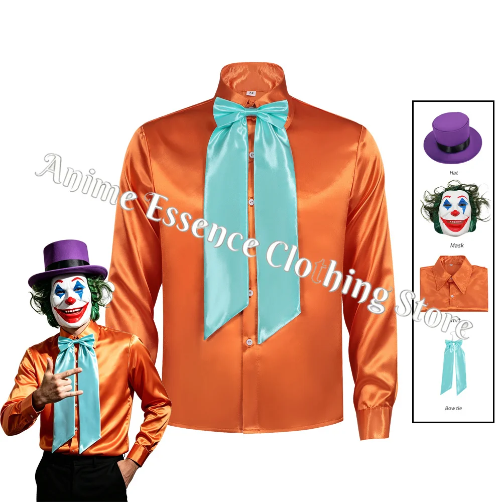 Anime horror cosplay costume yellow shirt top hat half face mask complete set of Halloween party performance costumes
Anime horror cosplay costume yellow shirt top hat half face mask complete set of Halloween party performance costumes