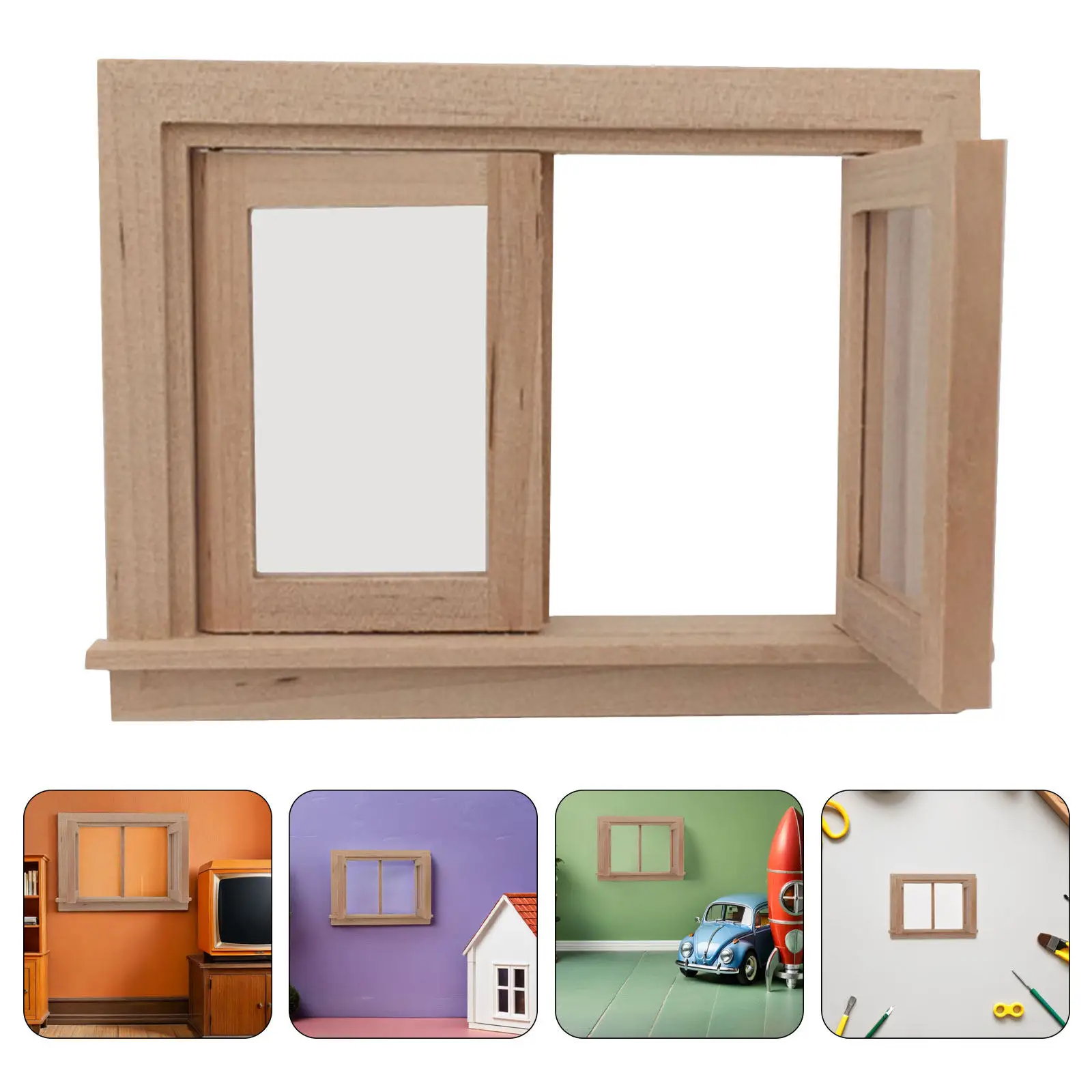 2Pcs Realistic Miniature Dollhouse Window Accessories Set Wood Window Frames for DIY Mini House Decor Kitchen Bedroom Living
2Pcs Realistic Miniature Dollhouse Window Accessories Set Wood Window Frames for DIY Mini House Decor Kitchen Bedroom Living