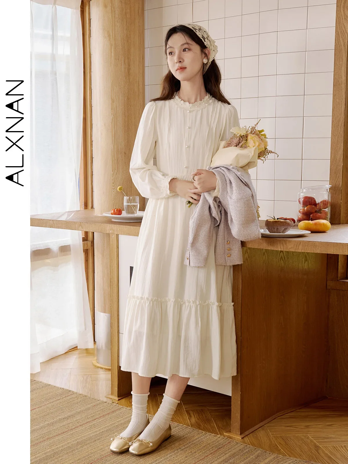 ALXNAN Long Dress Women Elegant Beaded Design Pleated Lace Dress 2025 Fall Holiday Party Long Sleeve Dresses Female QYM002212
ALXNAN Long Dress Women Elegant Beaded Design Pleated Lace Dress 2025 Fall Holiday Party Long Sleeve Dresses Female QYM002212