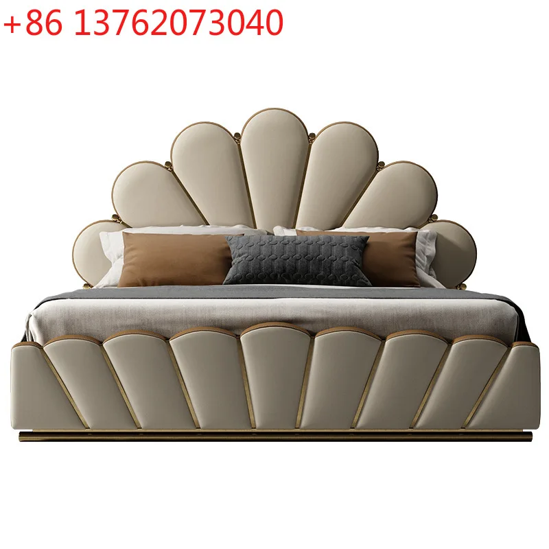 Italian minimalist bed large apartment light luxury leather double bed villa master bedroom modern high-end luxury design
Italian minimalist bed large apartment light luxury leather double bed villa master bedroom modern high-end luxury design