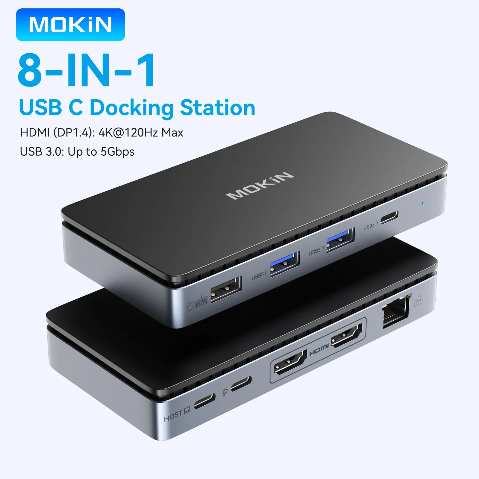 MOKiN USB C Док-станция 8 в 1 Dual HDMI 4K 60 Гц Док-станция для ноутбука с Gigabit Ethernet 100 Вт PD для двойного монитора Mac Windows
MOKiN USB C Док-станция 8 в 1 Dual HDMI 4K 60 Гц Док-станция для ноутбука с Gigabit Ethernet 100 Вт PD для двойного монитора Mac Windows