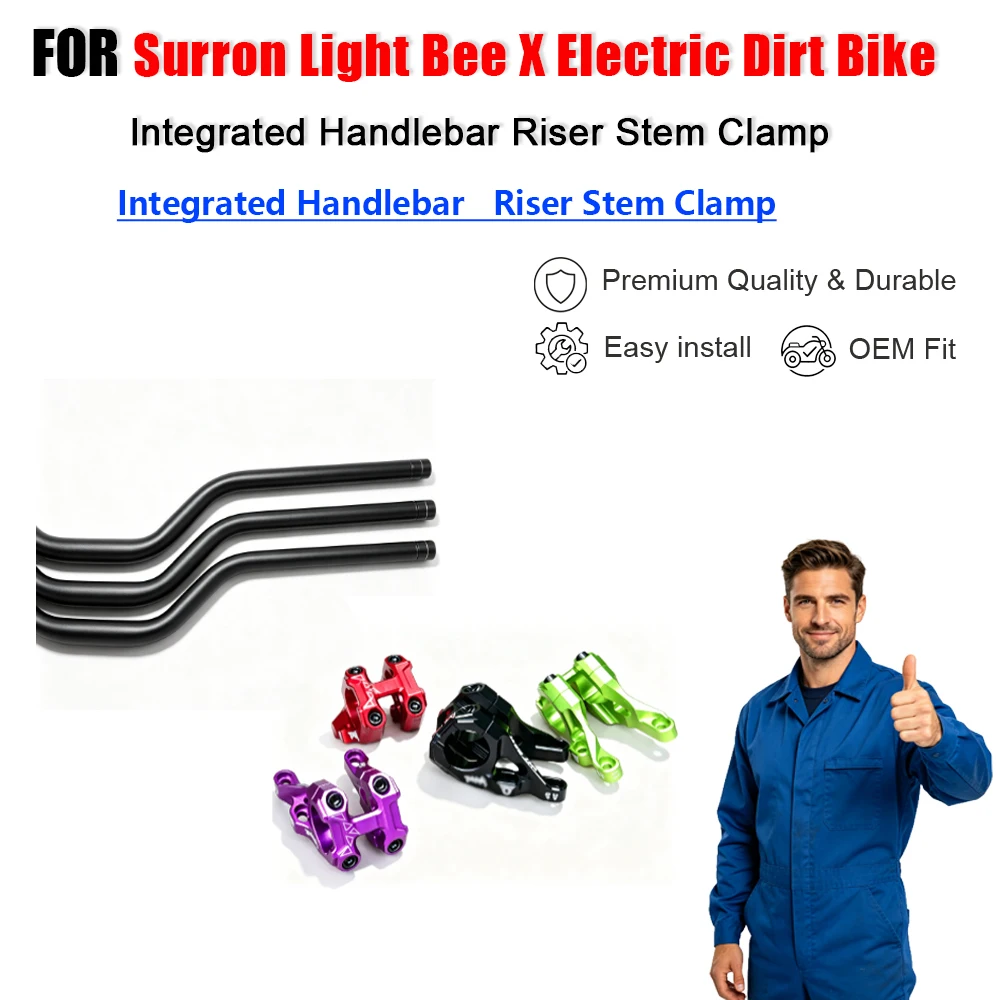 Integrated Handlebar Riser Stem Clamp for Surron Light Bee X Electric Dirt Bike Motorcycle Accessories
Integrated Handlebar Riser Stem Clamp for Surron Light Bee X Electric Dirt Bike Motorcycle Accessories