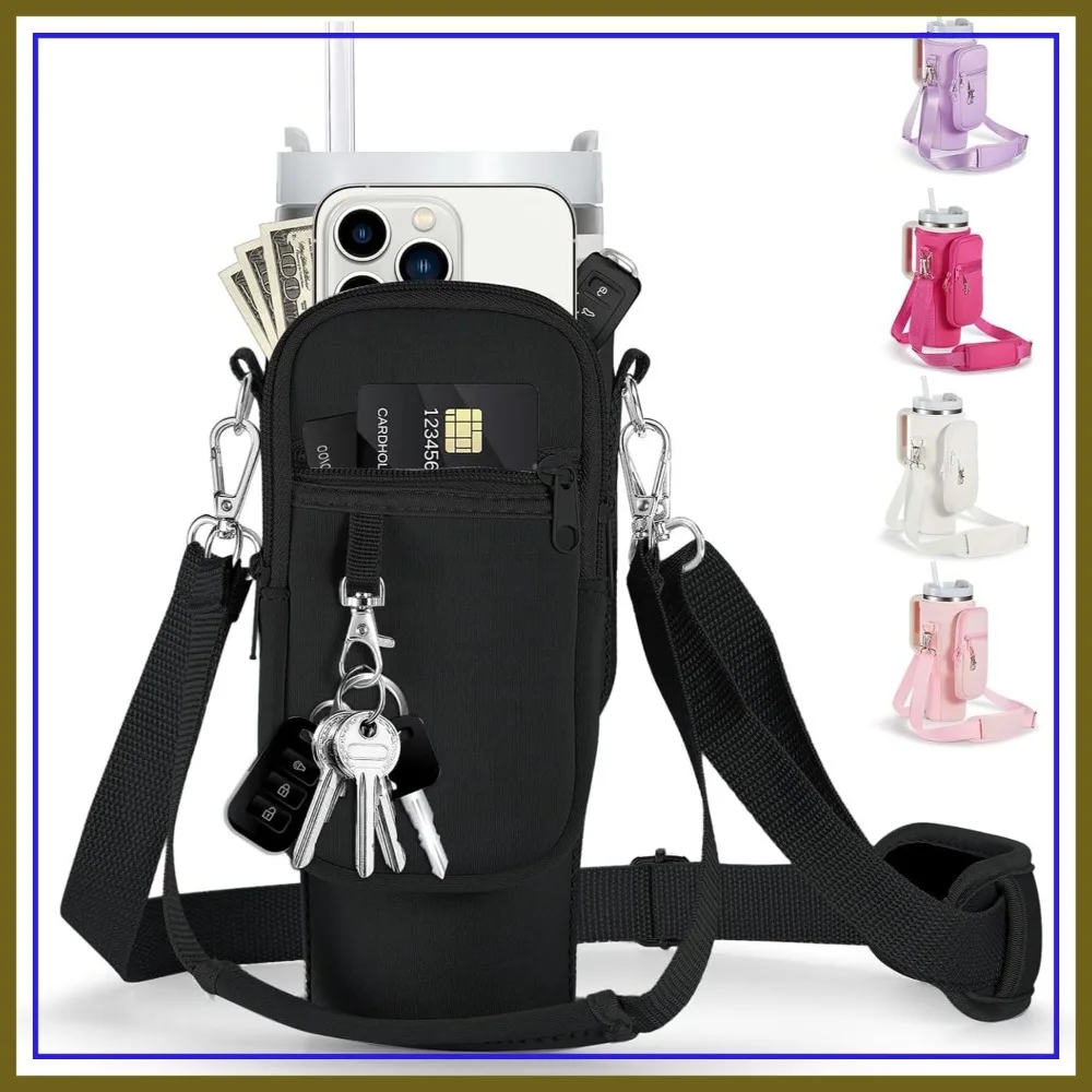 Water Bottle Carrier Bag for Stanley Cup 40/30oz with Phone Holder Pockets, Neoprene Cross-body Bag with Adjustable Strap
Water Bottle Carrier Bag for Stanley Cup 40/30oz with Phone Holder Pockets, Neoprene Cross-body Bag with Adjustable Strap