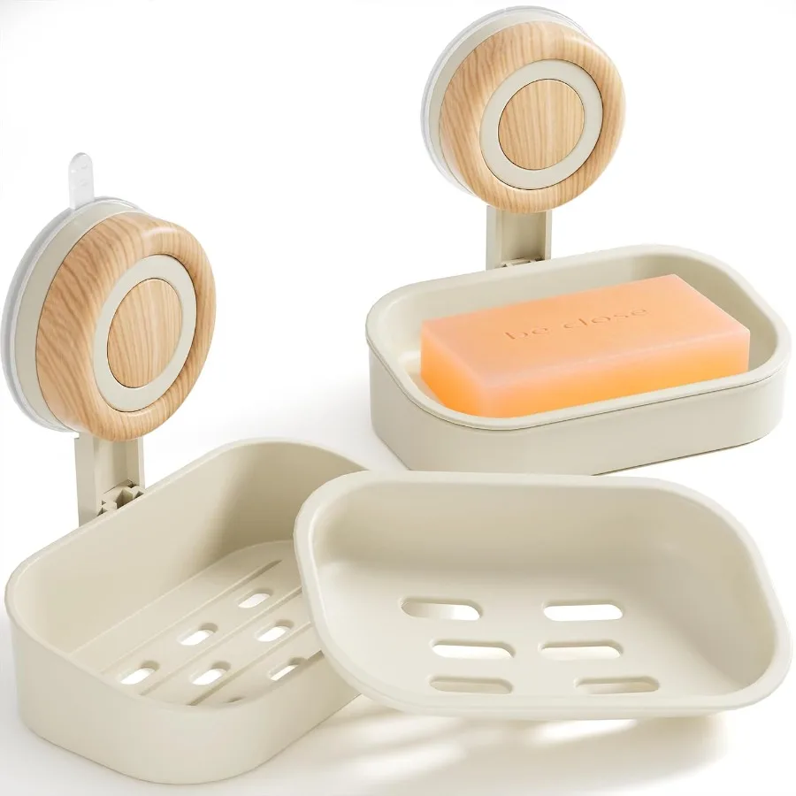 Double Layer Soap Dish for Shower 2 Pack Wall Mounted Bar Soap Holder Suction Cup 2 Layer Self Draining Soap Case Sponge Holder
Double Layer Soap Dish for Shower 2 Pack Wall Mounted Bar Soap Holder Suction Cup 2 Layer Self Draining Soap Case Sponge Holder