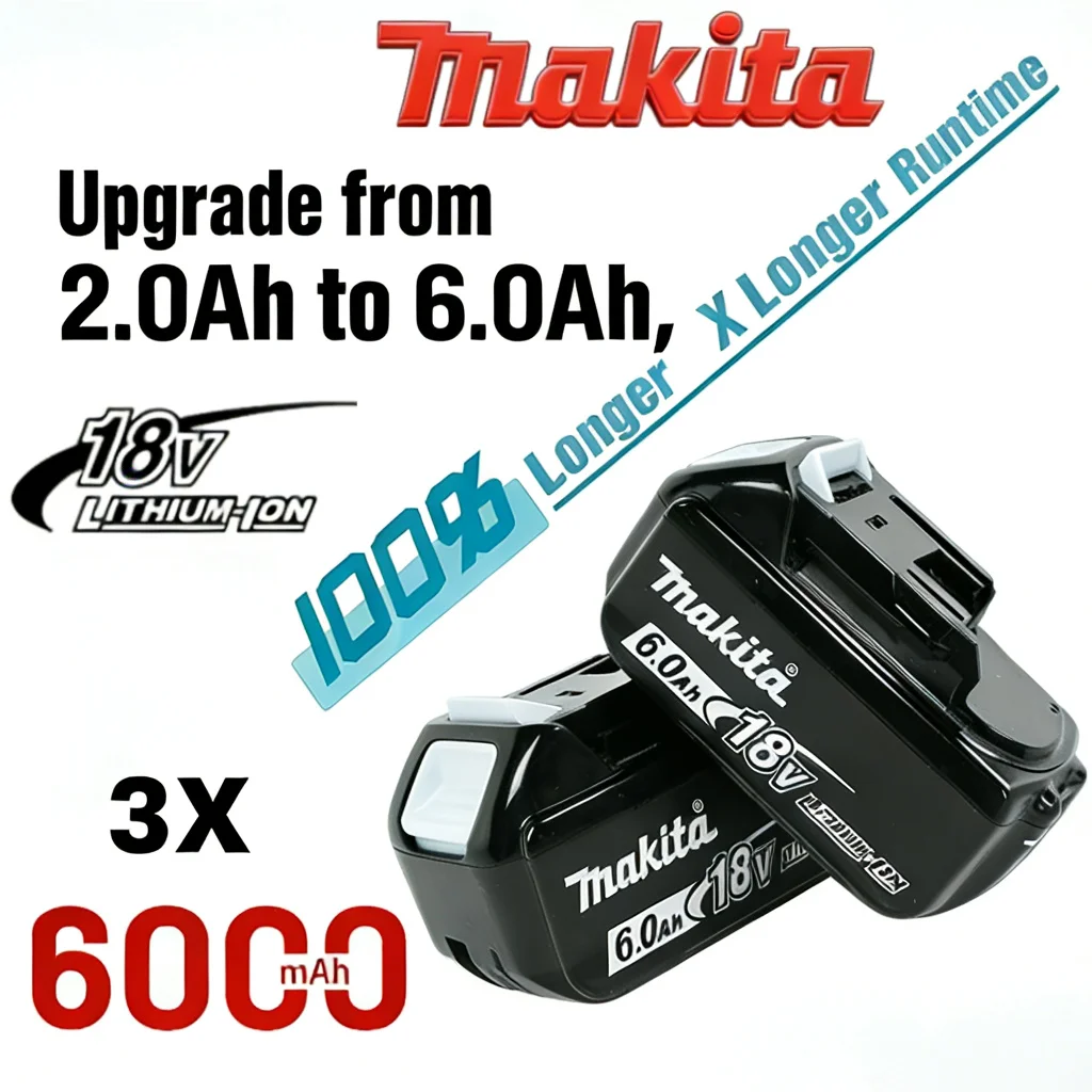 Оригинальный аккумулятор Makita BL1860B 18В 6.0Ач с LED-индикатором заряда, быстрая зарядка, замена для BL1840 BL1850
Оригинальный аккумулятор Makita BL1860B 18В 6.0Ач с LED-индикатором заряда, быстрая зарядка, замена для BL1840 BL1850
