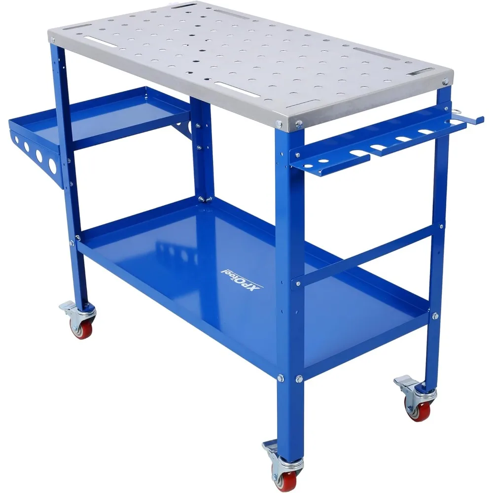 Welding Table 36"x18", 1200lbs Load Capacity Steel Welding Workbench Table on Wheels, Portable Work Bench with Braking Lockable
Welding Table 36"x18", 1200lbs Load Capacity Steel Welding Workbench Table on Wheels, Portable Work Bench with Braking Lockable