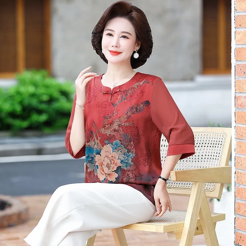 Women's Blouses Vintage Pullover Shirt Ladies Blouses National Style Summer Half Sleeve Top Retro Button Print Top
Women's Blouses Vintage Pullover Shirt Ladies Blouses National Style Summer Half Sleeve Top Retro Button Print Top