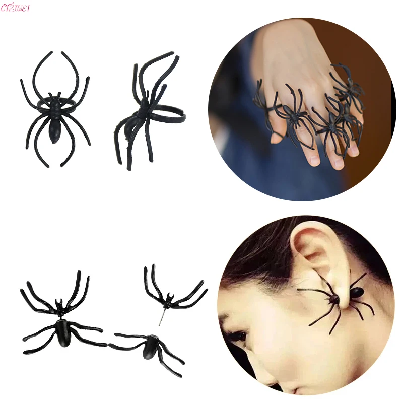 Halloween Decoration Black Spider 3D Creepy Black Spider Ear Stud Earrings Ring For Haloween Party DIY Decor Gifts Fake Spider
Halloween Decoration Black Spider 3D Creepy Black Spider Ear Stud Earrings Ring For Haloween Party DIY Decor Gifts Fake Spider