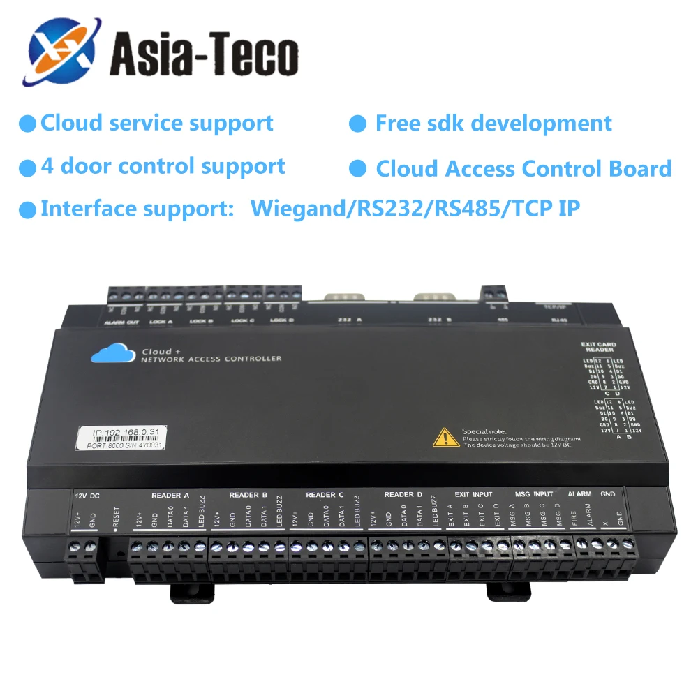Контроллер доступа к облакам HTTP MQTT TCP IP, сетевая панель WAN Wiegand RS232 RS485, 4-дверная плата контроля доступа Ethernet, Бесплатная система конфигурации
Контроллер доступа к облакам HTTP MQTT TCP IP, сетевая панель WAN Wiegand RS232 RS485, 4-дверная плата контроля доступа Ethernet, Бесплатная система конфигурации