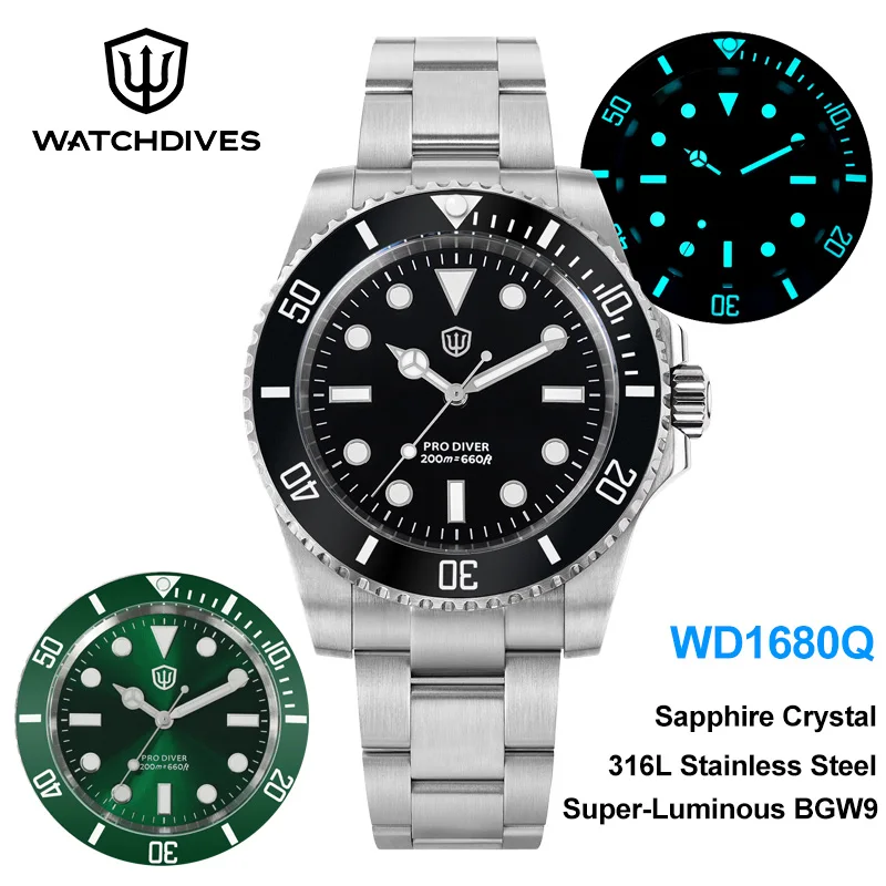 Watchdives WD1680Q V2 Quartz Watch VH31 Sweep Second Movement Sapphire AR Coating Luxury Watch 200m Waterproof Luminous Watch
Watchdives WD1680Q V2 Quartz Watch VH31 Sweep Second Movement Sapphire AR Coating Luxury Watch 200m Waterproof Luminous Watch