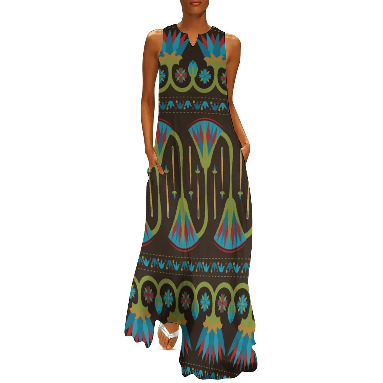 Egyptian Floral Border Pattern Long Dress summer clothes dresses for prom long sleeve dresses Dress
Egyptian Floral Border Pattern Long Dress summer clothes dresses for prom long sleeve dresses Dress