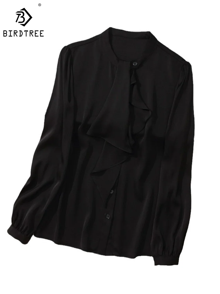 Birdtree 19MM 100%Real Silk Elegant Long Sleeve Shirts Women's Stand Collar Ruffles Fashion Blouses 2024 Spring Tops T41329QM
Birdtree 19MM 100%Real Silk Elegant Long Sleeve Shirts Women's Stand Collar Ruffles Fashion Blouses 2024 Spring Tops T41329QM