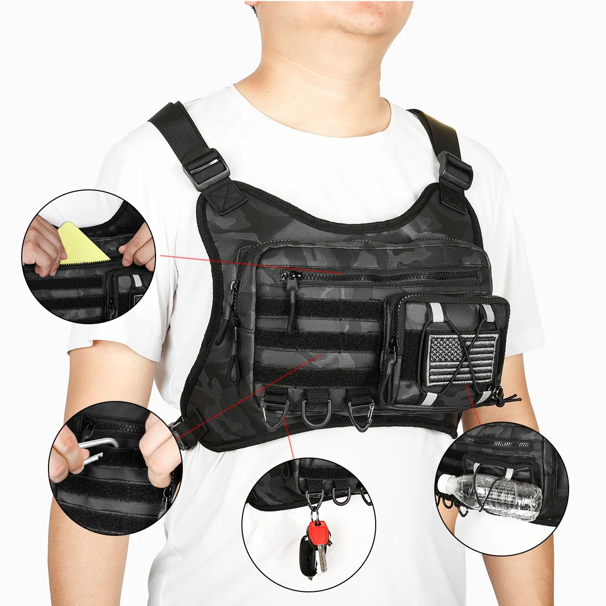 Sports Chest Bag for Men Cross Body Travel Shoulder Backpack Outdoor Sports Chest Vest Holster with Holster Fits Most Pistol
Sports Chest Bag for Men Cross Body Travel Shoulder Backpack Outdoor Sports Chest Vest Holster with Holster Fits Most Pistol