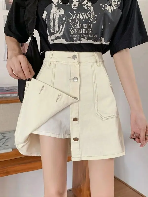 High Waist Denim Skirt Women's Summer Thin Model A-Line Short Skirt plus Size Inner Lined Anti-Light Walking Skirt
High Waist Denim Skirt Women's Summer Thin Model A-Line Short Skirt plus Size Inner Lined Anti-Light Walking Skirt