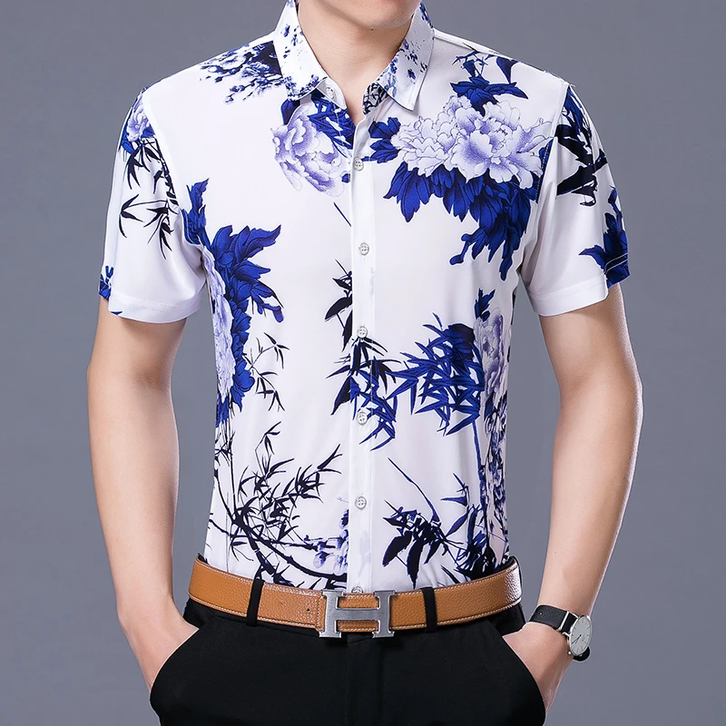 Men's Flowers Print Smooth Clothes Summer Fashion Printing Shirts Short Sleeve Male Trees Printed Soft Tops
Men's Flowers Print Smooth Clothes Summer Fashion Printing Shirts Short Sleeve Male Trees Printed Soft Tops