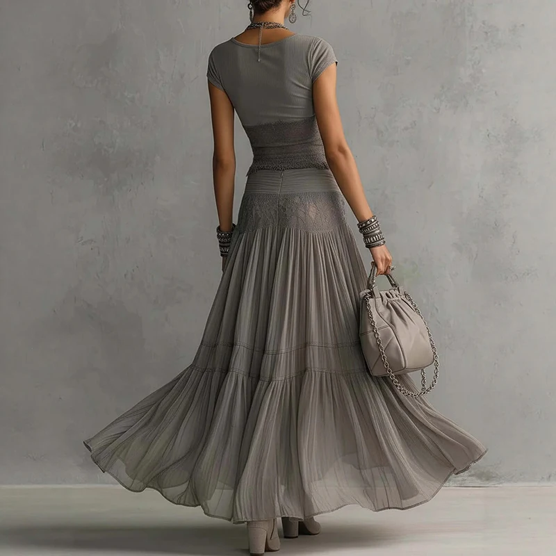 Fahsion Elasticity High Waist Solid 2 Piece Outfits Women Elegant Lace Splice Solid Draped Suits O-neck Tops & Long Skirts Sets
Fahsion Elasticity High Waist Solid 2 Piece Outfits Women Elegant Lace Splice Solid Draped Suits O-neck Tops & Long Skirts Sets