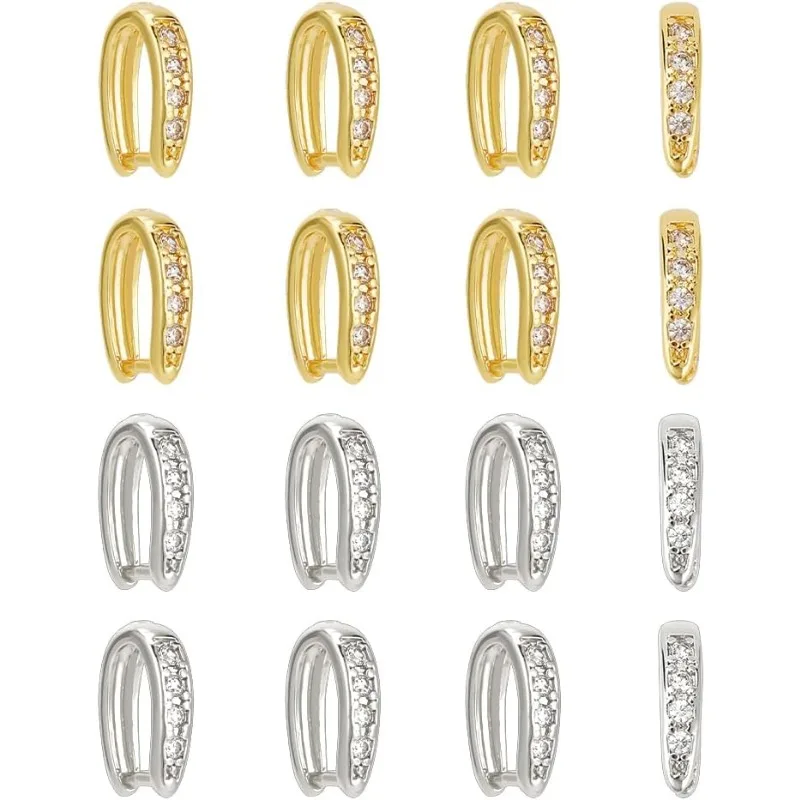 12 Pcs 2 Colors Brass Cubic Zirconia Snap on Bails Micro Paved Pinch Bail Clips Pendant Bail Connector for DIY Jewelry Charms
12 Pcs 2 Colors Brass Cubic Zirconia Snap on Bails Micro Paved Pinch Bail Clips Pendant Bail Connector for DIY Jewelry Charms