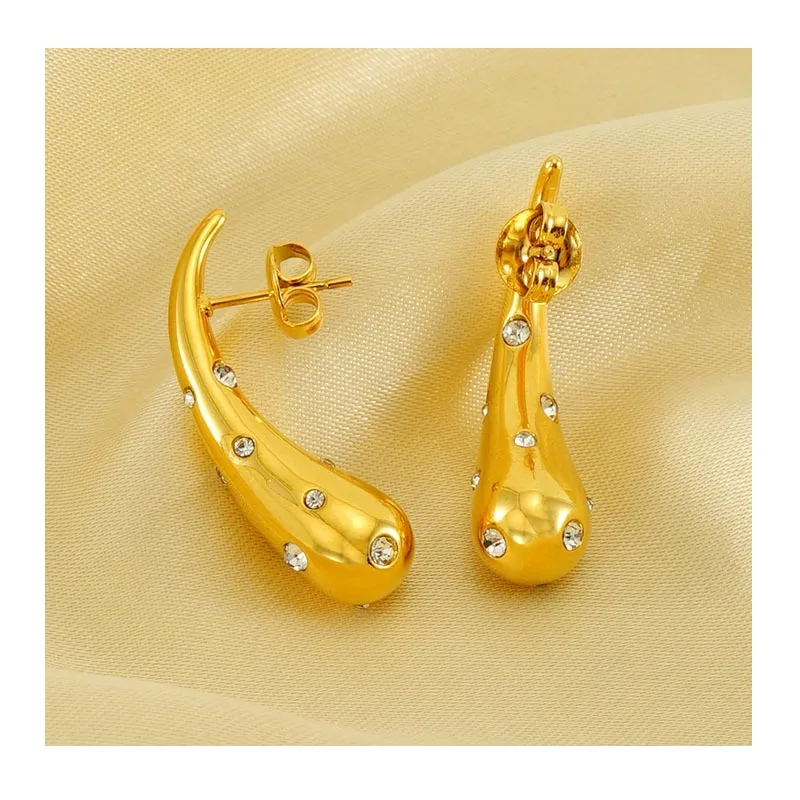 Premium Stainless Steel Gold-plated Water Drop Earrings Fashionable Retro Versatile Diamond Earrings Stud Earrings
Premium Stainless Steel Gold-plated Water Drop Earrings Fashionable Retro Versatile Diamond Earrings Stud Earrings