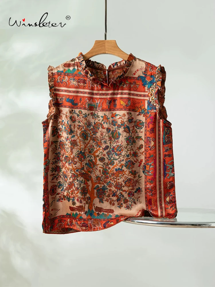 Winsleter-100%Real Silk Watered Gauze Elegant Vest, Stand Floral Ruffles, Women Vintage Chic Loose Vest, 2026 Summer T66435CC
Winsleter-100%Real Silk Watered Gauze Elegant Vest, Stand Floral Ruffles, Women Vintage Chic Loose Vest, 2026 Summer T66435CC