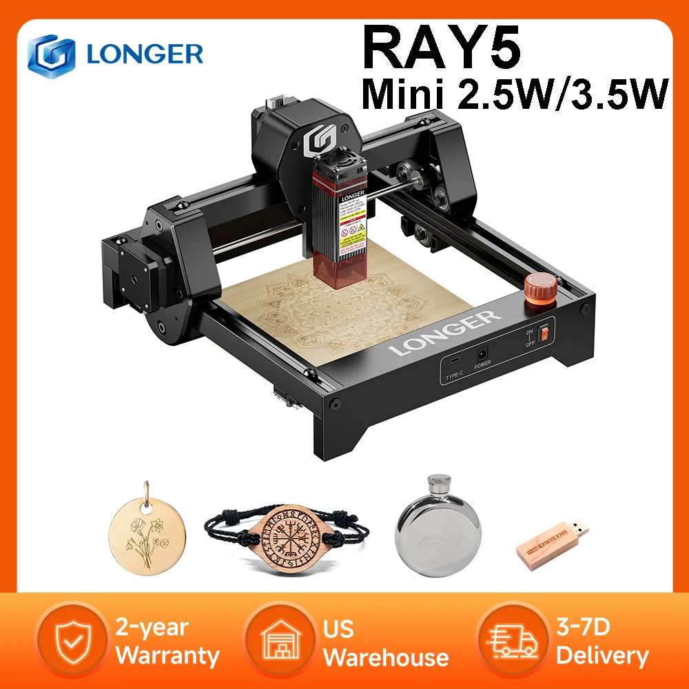 Лазерный гравер LONGER RAY5 Mini 2.5W / 3.5W с точностью 0.04 мм, сенсорным экраном, для гравировки и резки, рабочая область 130*140 мм, Wi-Fi
Лазерный гравер LONGER RAY5 Mini 2.5W / 3.5W с точностью 0.04 мм, сенсорным экраном, для гравировки и резки, рабочая область 130*140 мм, Wi-Fi